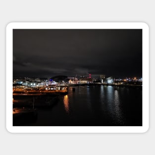 Cardiff bay at night Sticker